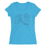 turquiose ladies shirt with 305 for life graphic on the front