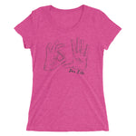 fuschia ladies shirt with 305 for life graphic on the front