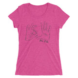 fuschia ladies shirt with 305 for life graphic on the front